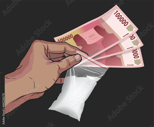 illustration of Methamphetamine transaction in indonesian rupiah