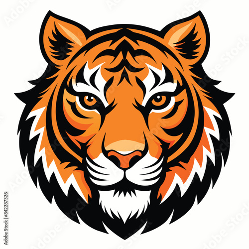 tiger head silhouette vector art