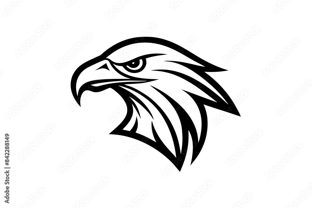 Obraz premium a minimalist logo vector art illustration with a points EAGLE HEAD logo