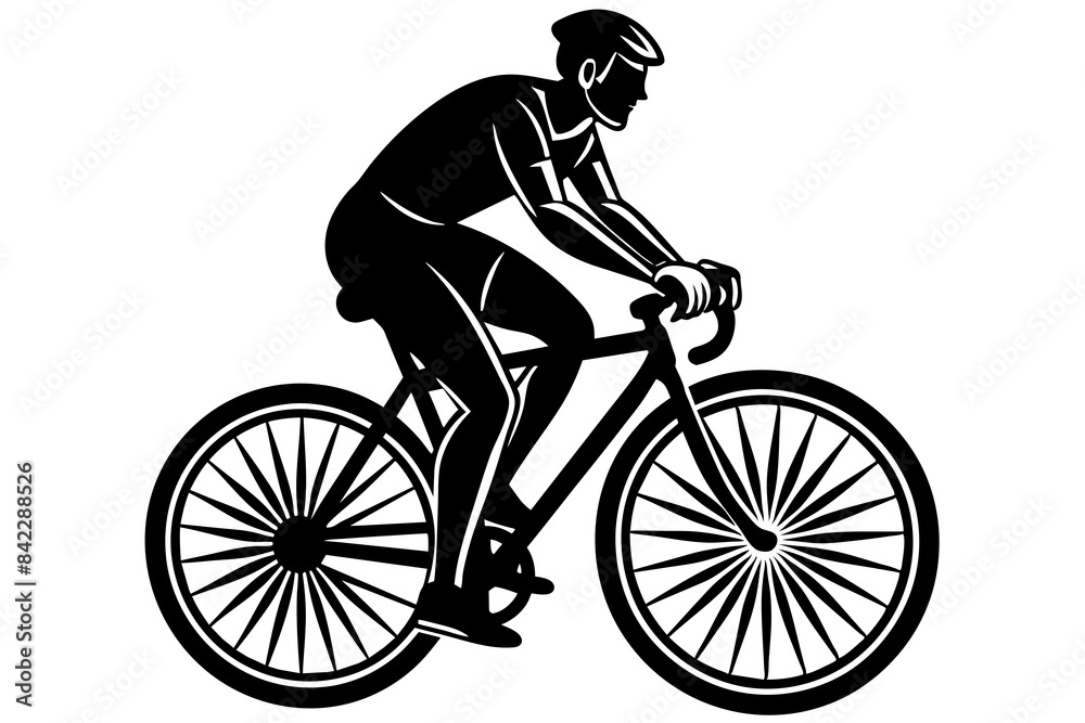 Naklejka premium bicycle ride vector silhouette illustration