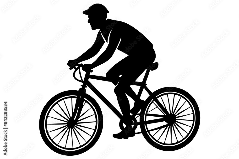 Obraz premium bicycle ride vector silhouette illustration