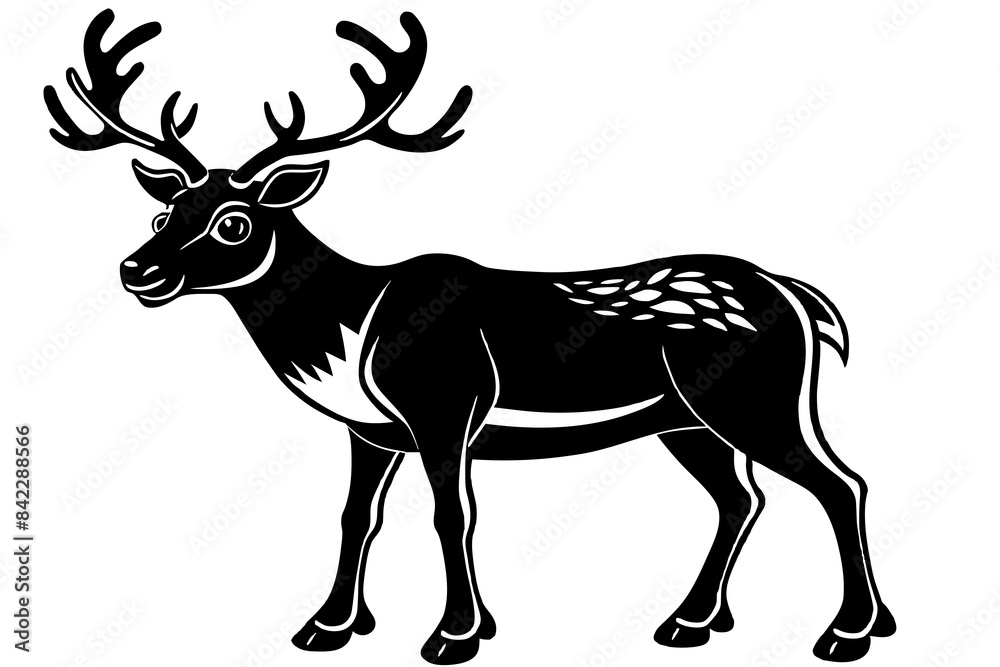 reindeer vector silhouette illustration svg