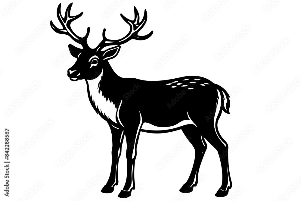 Fototapeta premium reindeer vector silhouette illustration svg