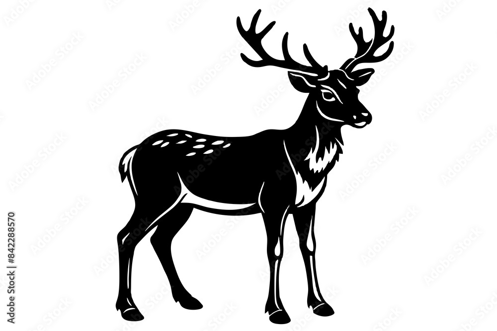 Obraz premium reindeer vector silhouette illustration svg