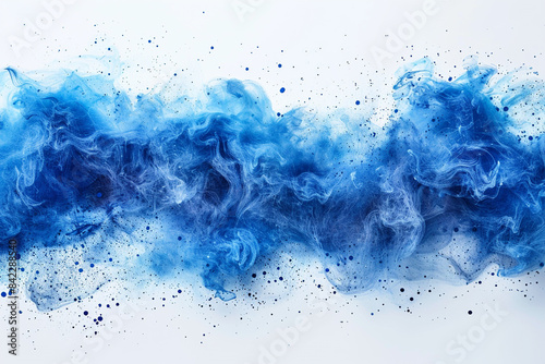 An intense burst of blue color, with various shades blending seamlessly, creating an explosion effect on a white background © Muhammad