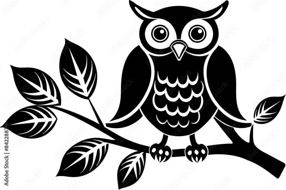 Fototapeta premium cute owl bird vector silhouette illustration