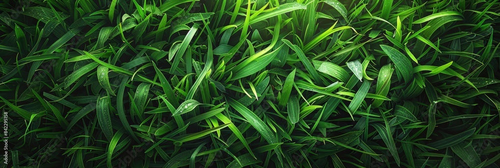 Fototapeta premium Grass Meadow Background. Lush Green Nature for a Relaxing Garden Setting