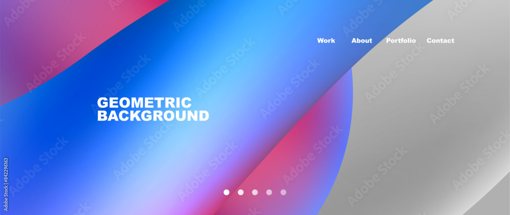 Bright multicolored geometric abstract shapes. Minimal trendy simplicity concept. Modern overlapping forms