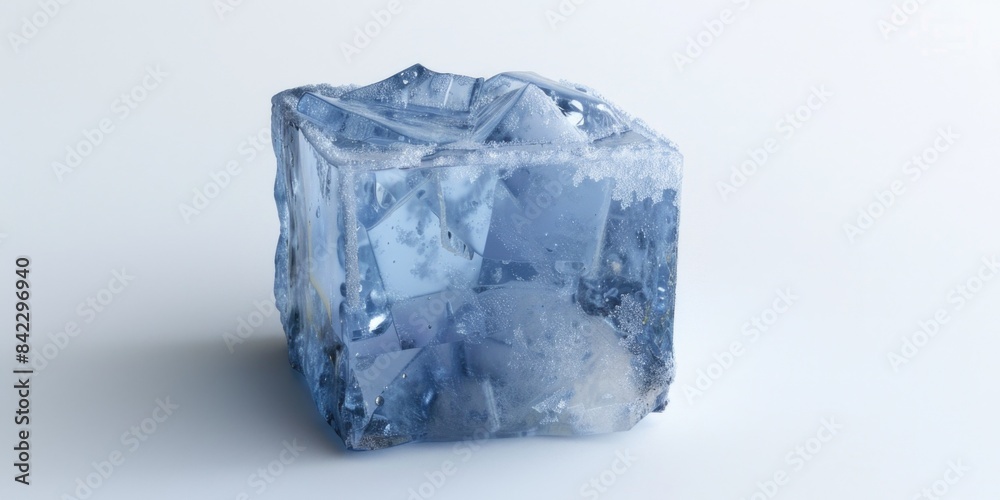 Block of ice on table Block of ice on table