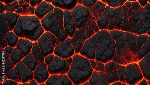 Lava texture fire background with molten rock, volcanic magma, and fiery patterns