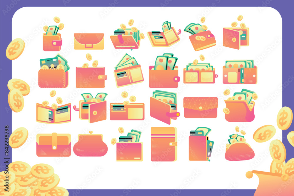 Flat Wallet Illustration Flat Wallet Illustration