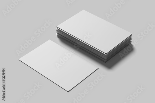 Blank Business Card 85mm x 55mm Mockup Hight angle view 