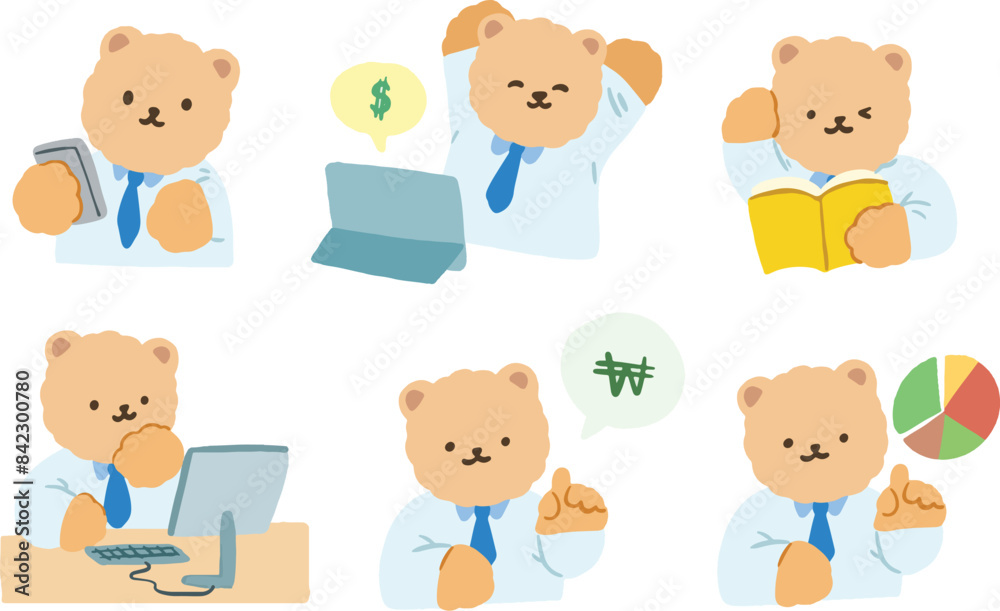Cute Teddy Bear Doodle Illustration Vector Set Cute Teddy Bear Doodle Illustration Vector Set