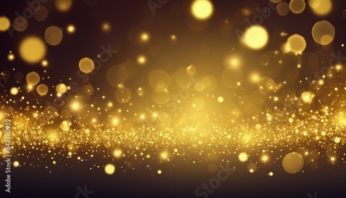 Gold color glitter light effects decorations,
background 