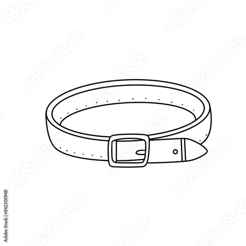 A belt is drawn in black and white