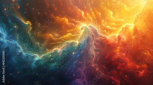 spectrum of  the  galaxy in space background	