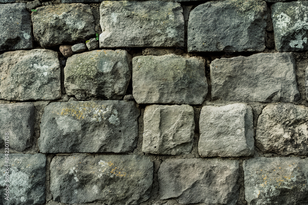 Close-Up of 18th Century Castle Stone Wall Close-Up of 18th Century Castle Stone Wall