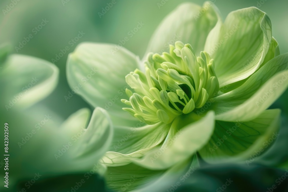 Green Flower. Soft Nature Macro of Fresh Green Flower for Romantic Spring Background Green Flower. Soft Nature Macro of Fresh Green Flower for Romantic Spring Background