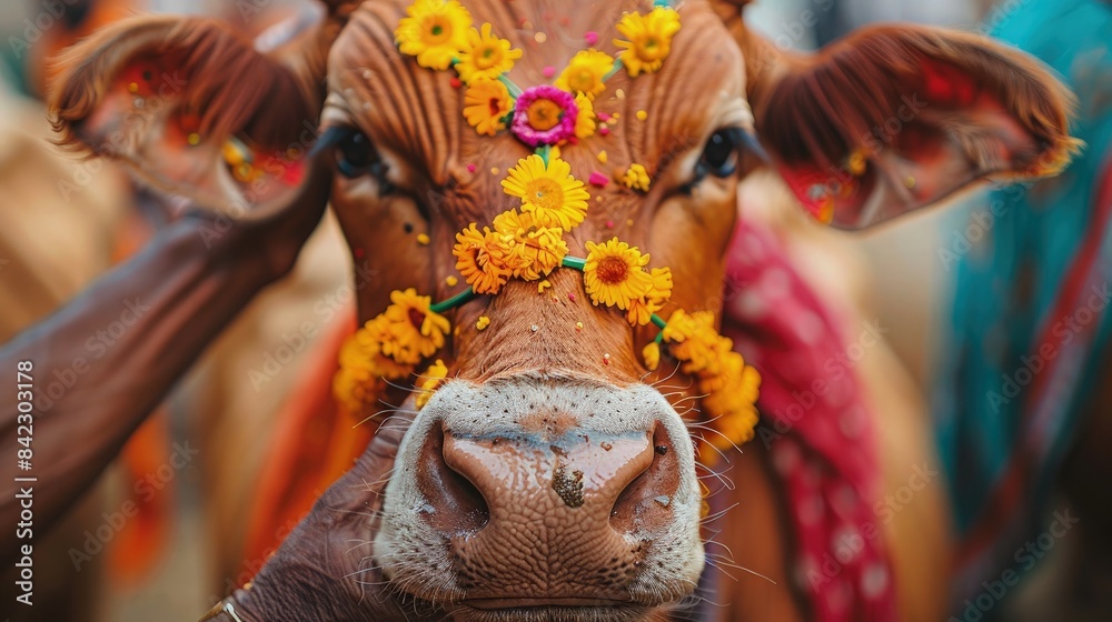 Harmonious Bond. Cattle Farmer and His Cow. Cow farm background. Harmonious Bond. Cattle Farmer and His Cow. Cow farm background.