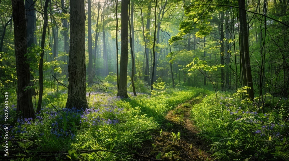 Fototapeta premium Vibrant Forest Enchantment during the Spring Season
