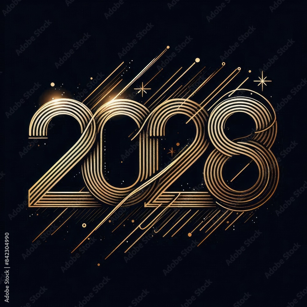 Golden 2028 Design with Futuristic and Celestial Elements with Generative AI. Golden 2028 Design with Futuristic and Celestial Elements with Generative AI.