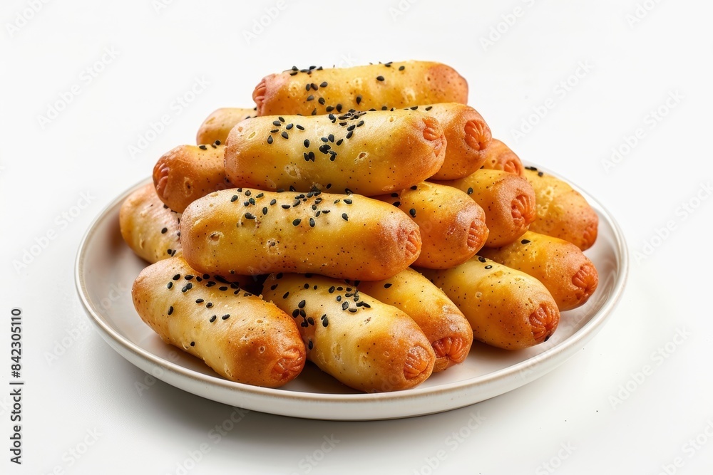 Gourmet Baked Corn Dogs with a Golden-Brown Crust and Flaky Texture Gourmet Baked Corn Dogs with a Golden-Brown Crust and Flaky Texture