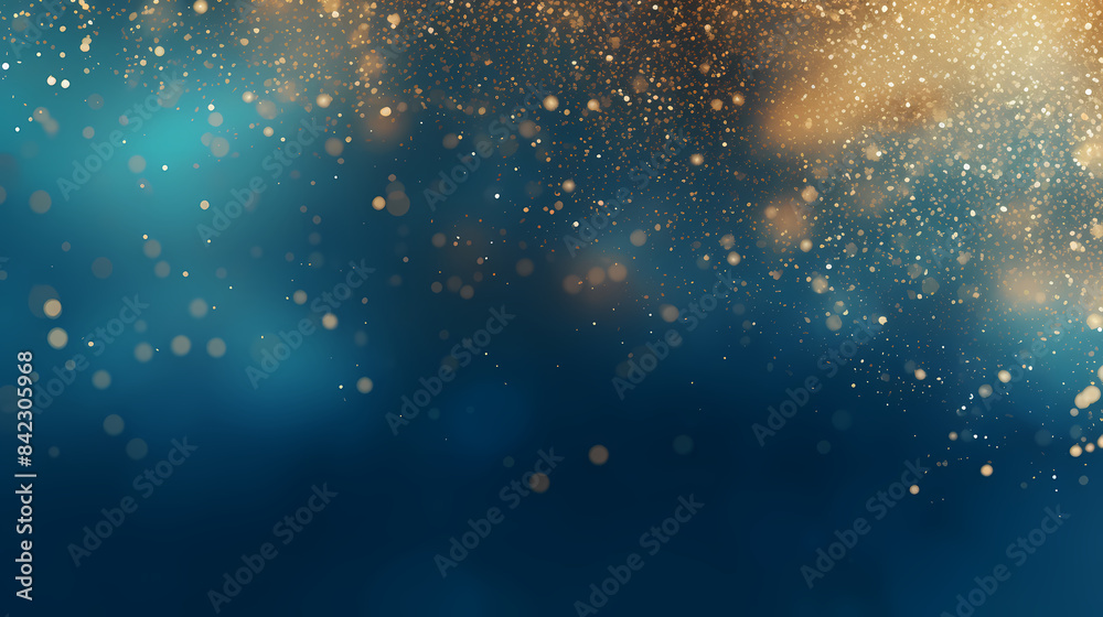 Abstract blue and gold glitter background with bokeh lights Stock ...