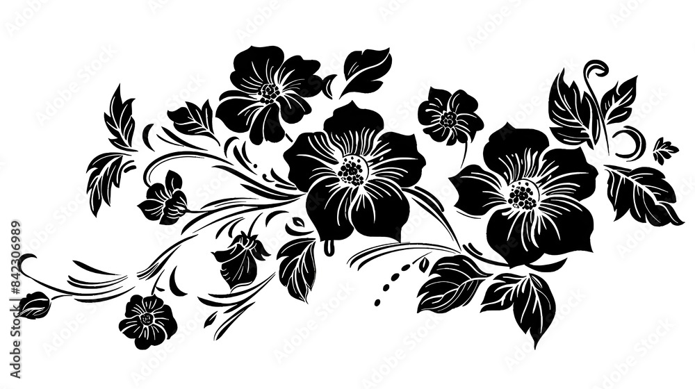 custom made wallpaper toronto digitalblack and white floral