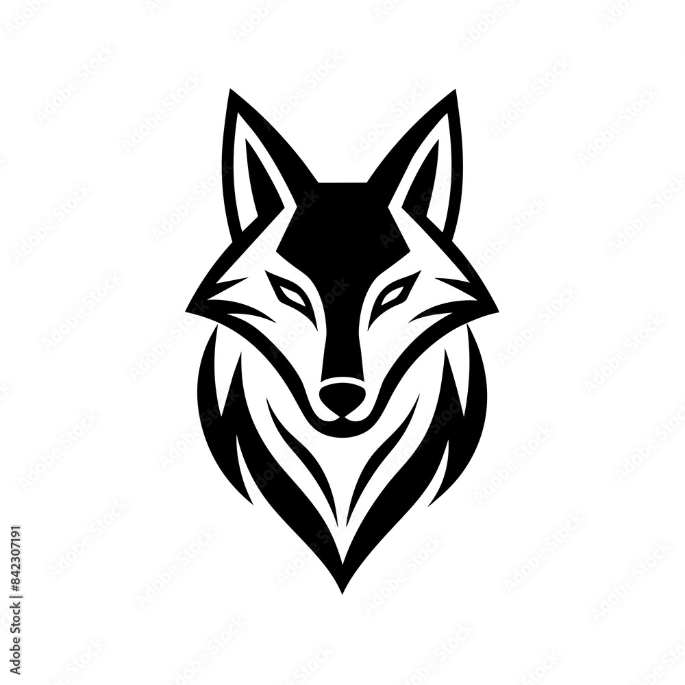 Obraz premium Minimalist golden wolf logo vector art illustration icon