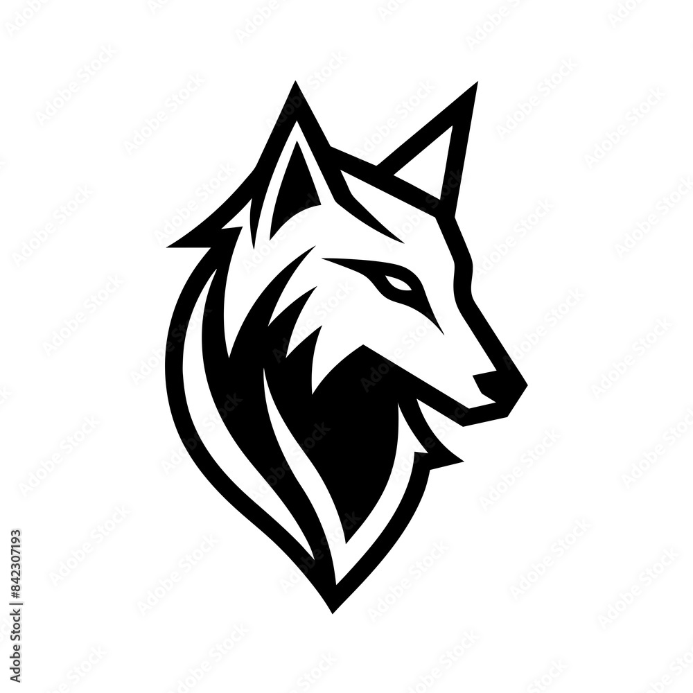 Minimalist golden wolf logo vector art illustration icon Minimalist golden wolf logo vector art illustration icon