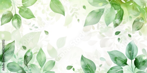 Green fern leaves forming a border around a white background. Isolated on white, concept of nature, freshness, and botanical frame.