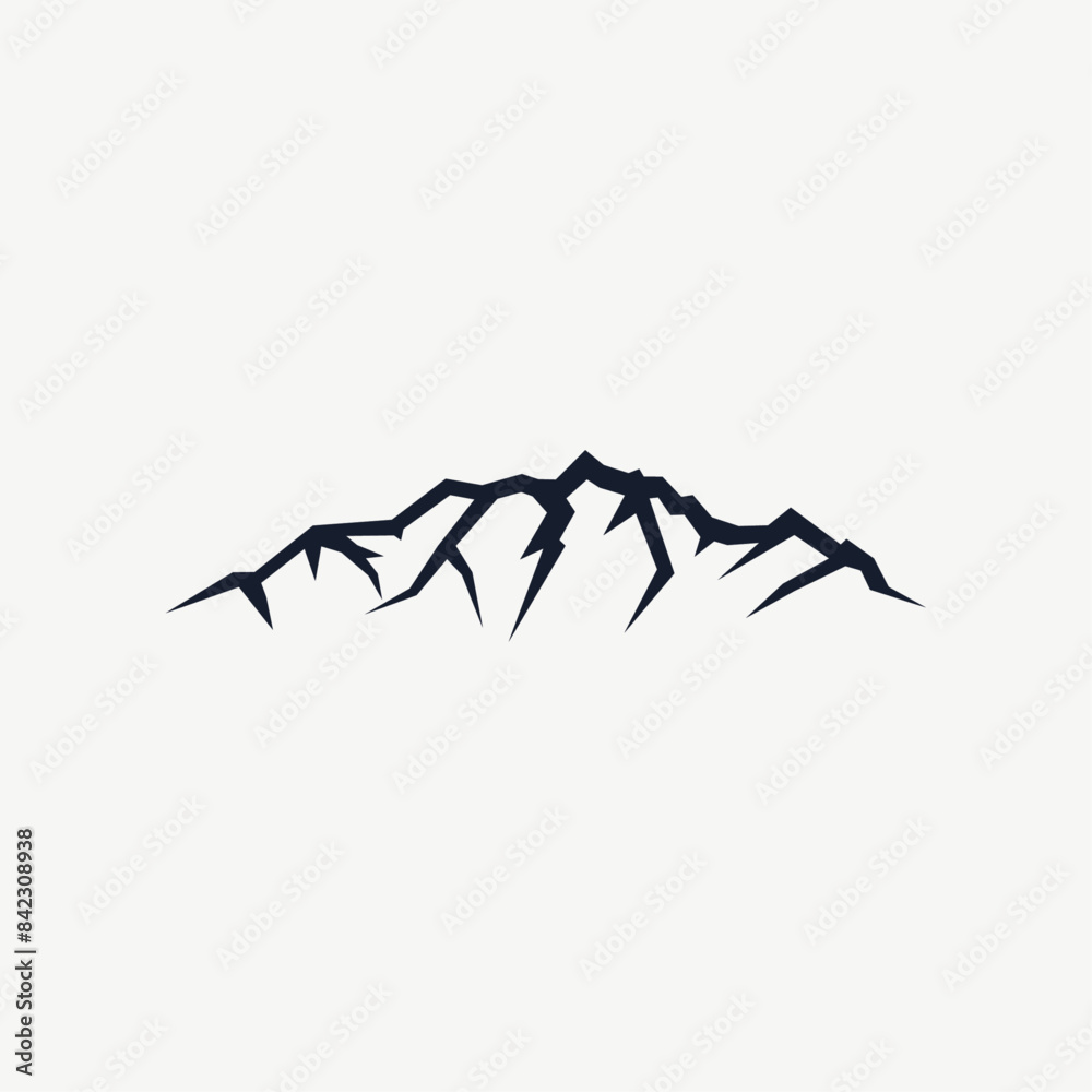 Fototapeta premium Minimalist Mountain Adventure Logo Icon Vector