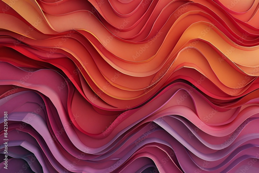 3D illustration of a wave pattern with layered curves and gradients , generated by ai 3D illustration of a wave pattern with layered curves and gradients , generated by ai