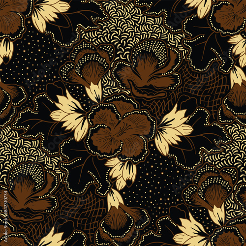floral batik motifs, Indonesian batik for printing and other needs