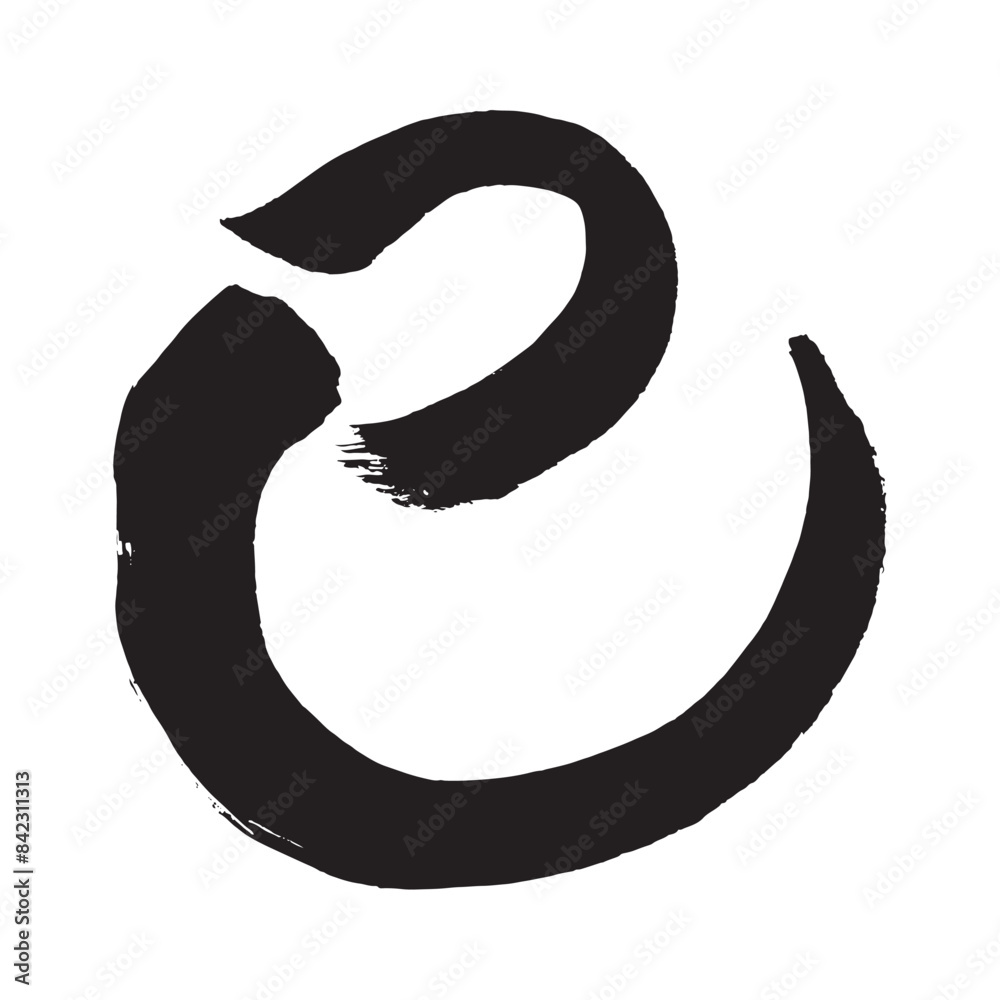 筆文字素材の手書きの【巳】 干支の筆文字 Stock Vector | Adobe Stock