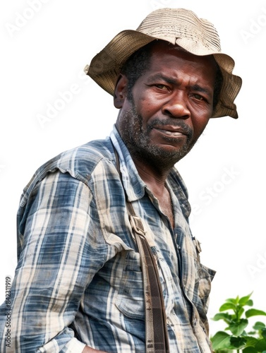 Man with hat and plaid shirt