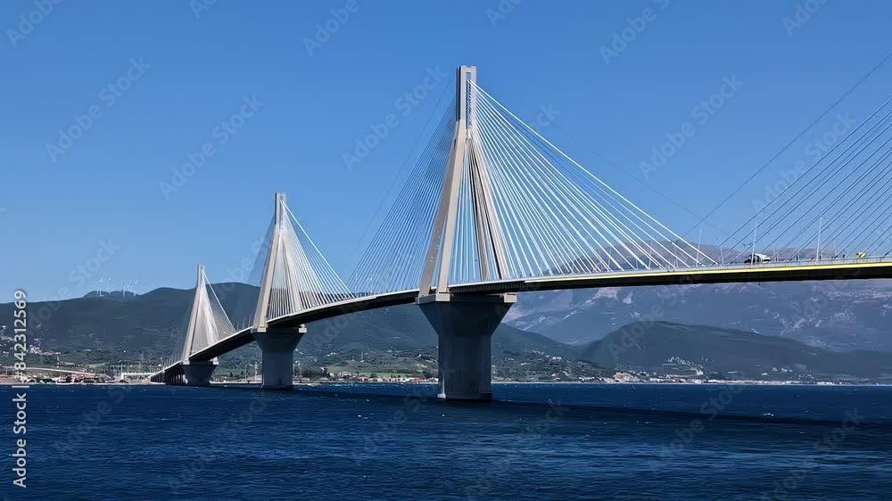 Rio-Antirrio cable-stayed Bridge crossing the Gulf of Corinth, Greece Rio-Antirrio cable-stayed Bridge crossing the Gulf of Corinth, Greece