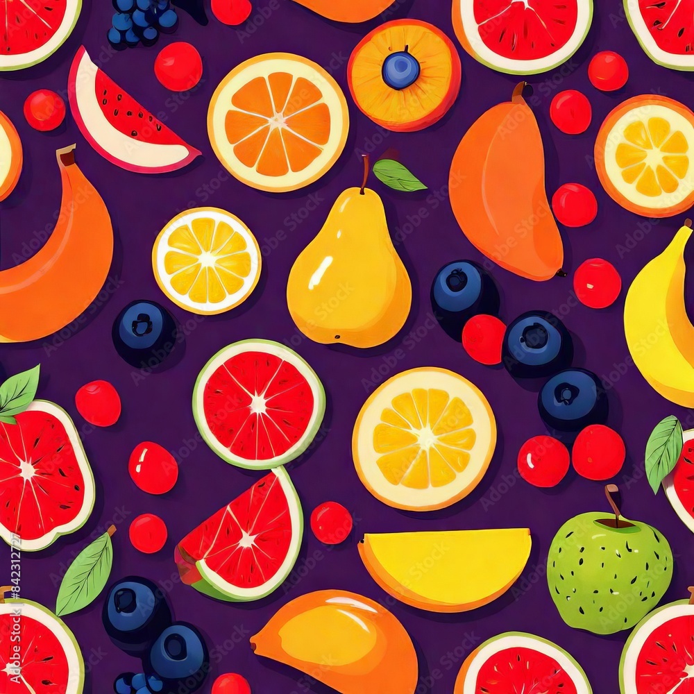 A colorful display of a variety of fruits. AI is created A colorful display of a variety of fruits. AI is created