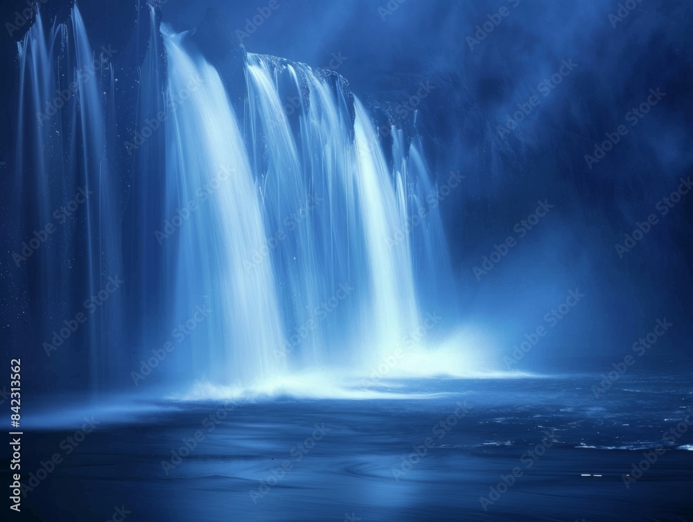Beautiful waterfall at night. Beautiful waterfall at night.