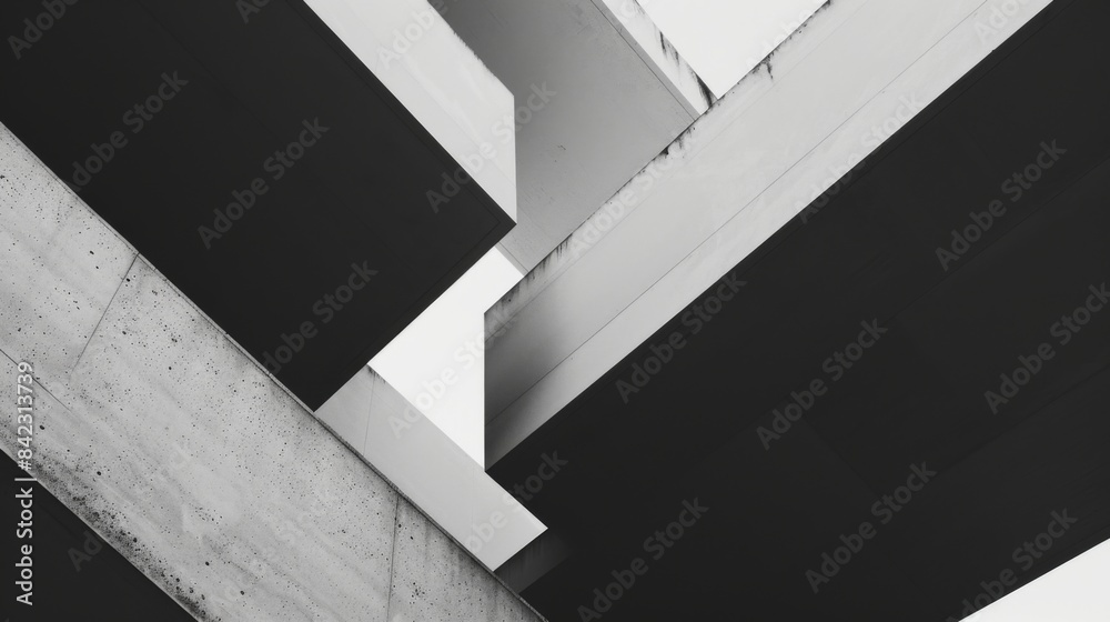 Fototapeta premium Minimalistic Abstract Architecture Desktop Wallpaper, Geometric Shapes, Monochromatic color, Modern Simplicity, banner design, brochure, pattern design, web, wallpaper, background template