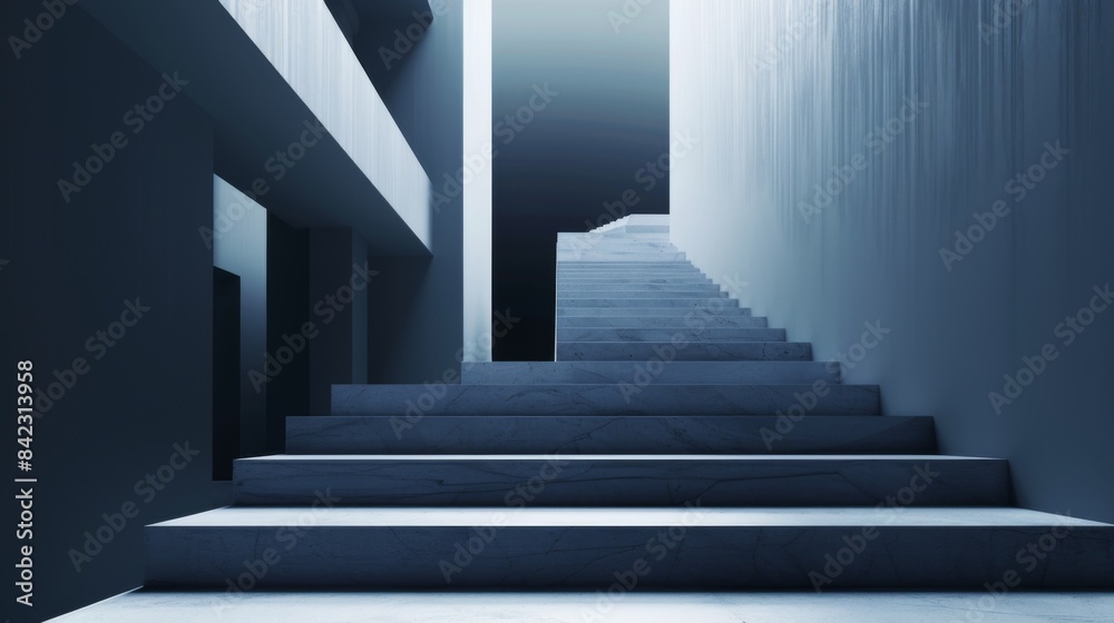 Fototapeta premium Minimalistic Abstract Architecture Desktop Wallpaper, Geometric Shapes, Monochromatic color, Modern Simplicity, banner design, brochure, pattern design, web, wallpaper, background template