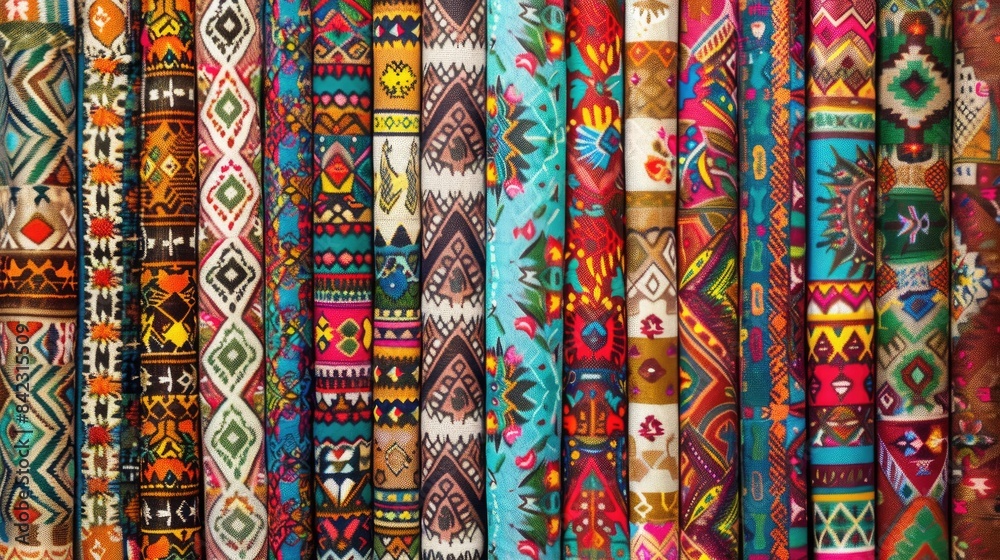 Colorful samples of ethnic patterns Colorful samples of ethnic patterns