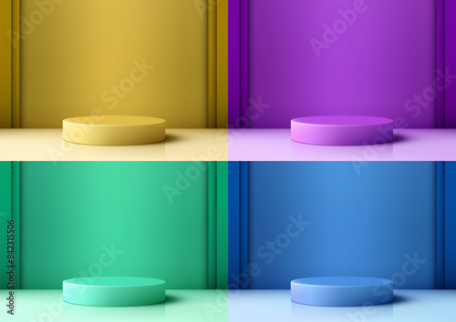 3D Round Vibrant Podium in ...