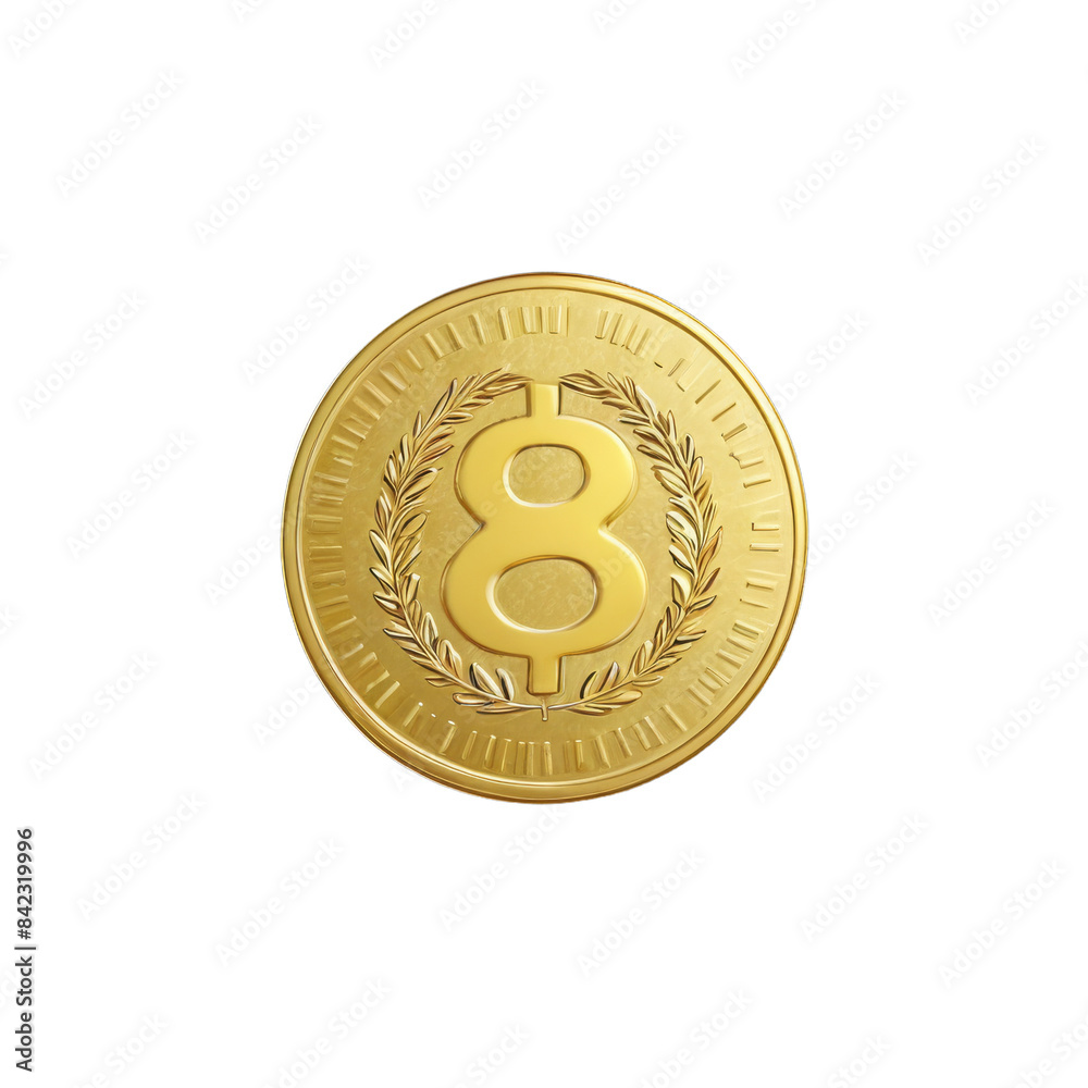 3d illustration of gold coin icon