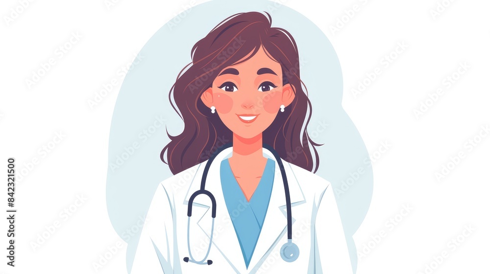 2d illustration of a doctor or medical professional icon with a sleek flat design 2d illustration of a doctor or medical professional icon with a sleek flat design