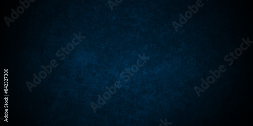 Abstract Dark blue stone wall blank watercolor backdrop light design. Dark blue or black slate background rock distress texture. High Resolution on dark black and blue Cement Texture Background.