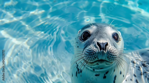 Seal undersea portrait Seal phoca sea underwater : Generative AI © The Little Hut