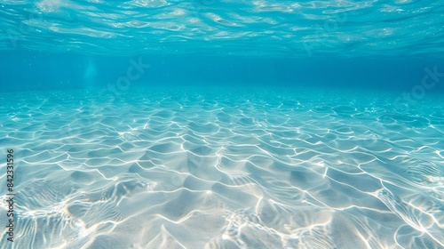 Tropical blue ocean with white sand underwater in Hawaii : Generative AI