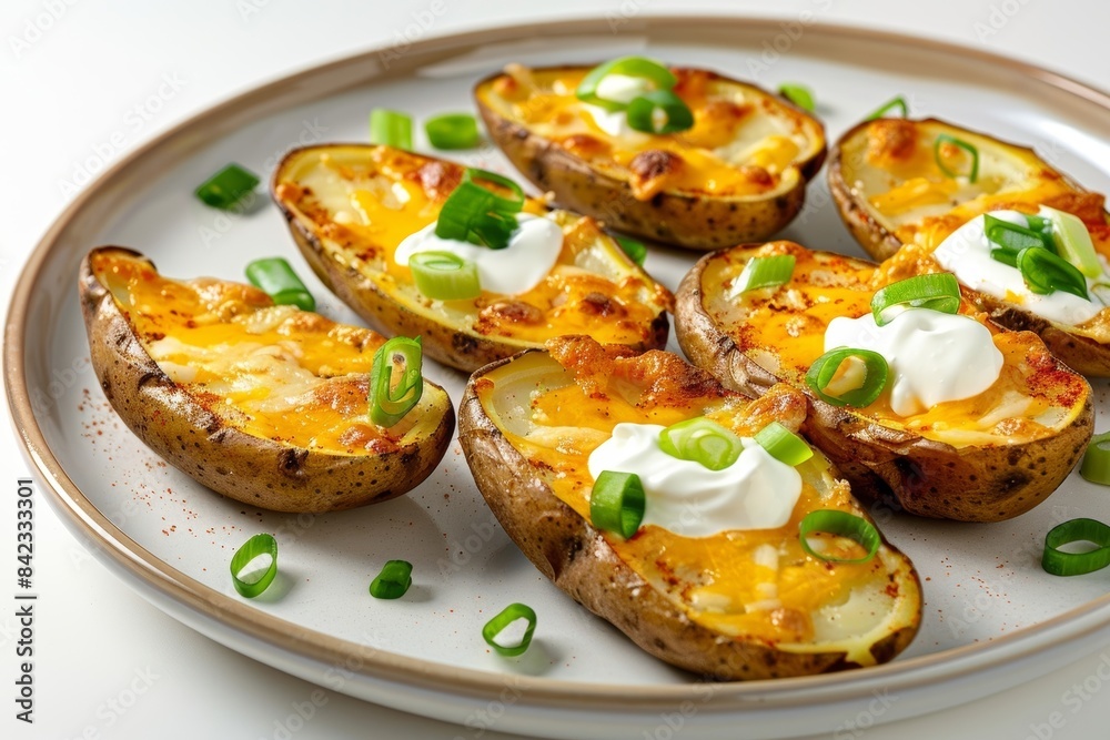Crispy Baked Potato Skins with Cheddar and Scallions Crispy Baked Potato Skins with Cheddar and Scallions