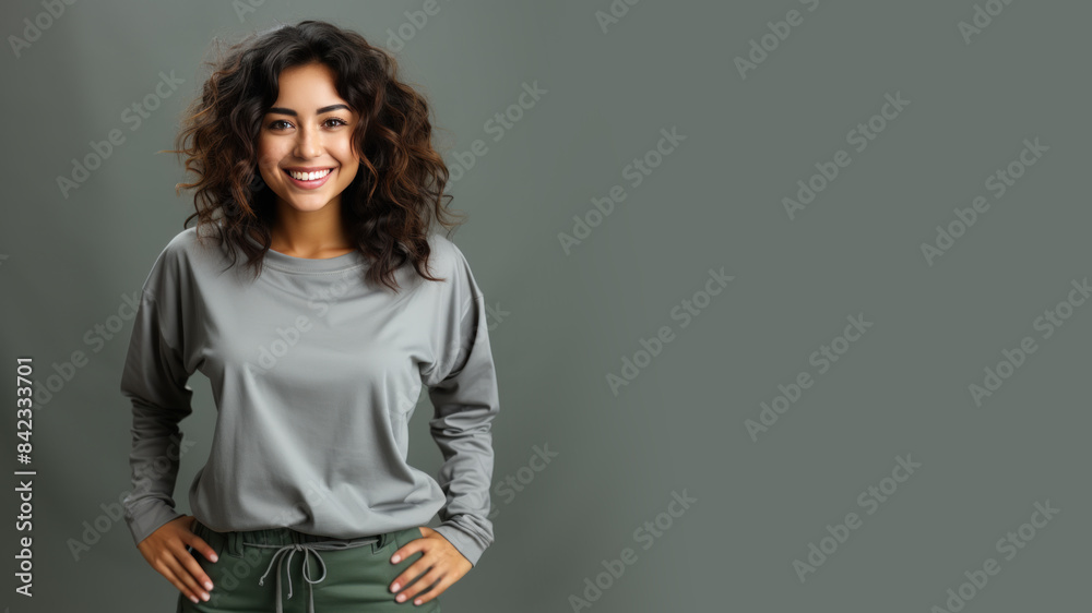 Indonesian woman smiling in casual apparel with welcome gesture greeting isolated Indonesian woman smiling in casual apparel with welcome gesture greeting isolated